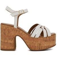 Dune Ladies Women/'s JAI Cork-Platform Sandals Size UK 7 White Block Heel Block Heeled Sandals