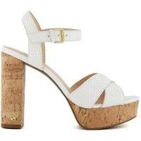 Dune Ladies Jealous Cork-Platform Sandals Size UK 8 Block Heel Casual Sandals White