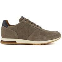 Dune London Mens Trilogy Lace-Up Runner Trainers Size UK 8 Flat Heel Suede Grey