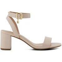 Dune London Memee Midi Block Heel Sandals - Ecru