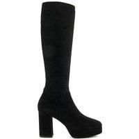 Dune Ladies Sassy Platform Knee-High Boots Size UK 8 Block Heel Knee High Boots Black