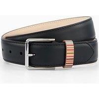 PS Paul Smith Men's Stripe Keeper Belt - Black - W30