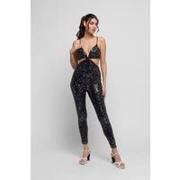 Lina Sequin Jumpsuit with Cut outs