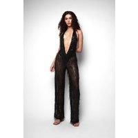 Sama Tassel Sequin Plunge Jumpsuit