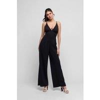 Emarata V-neck jumpsuit with boning detail