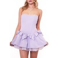Dominica Lilac Bow Detail Corset Mini Dress