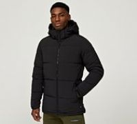Nicce Clusion Embroidered Puffer Jacket - Black - Size S