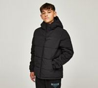 Nicce Junior Clusion Embroidered Puffer Jacket - Black - Size L/B