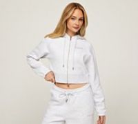 Nicce Womens Ersa Full Zip Crop Hoodie - Grey - Size L