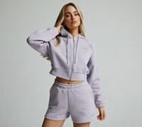 Nicce Womens Ersa Crop Full Zip Hoodie - Purple - Size S