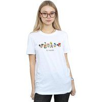 Disney Women's Mickey Mouse & Friends Cotton Boyfriend T-Shirt in White | Size: Medium