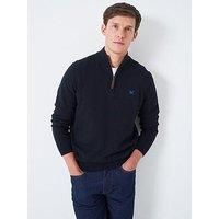 Crew Clothing Classic Half Zip Knit - Black