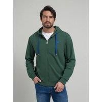 Beverly Hills Polo Club Men's CONTRAST POLO PONY ZIP HOODIE WOOD in Green | Size: Medium