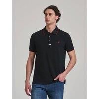 Beverly Hills Polo Club Men's TIPPED PLACKET TAG POLO SHIRT in Black | Size: Small