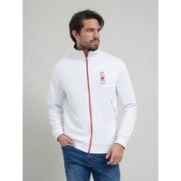 Beverly Hills Polo Club Men's POLO CLUB FLAG LOGO ZIP SWEAT in White | Size: Medium