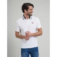 Beverly Hills Polo Club Men's COLLAR STRIPE POLO SHIRT in White | Size: XL