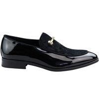 Men's Moccasin Shoes Leather Velvet Formal Black Blue Red
