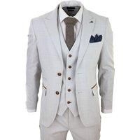 Paul Andrew Mark Men's Grey 3 Piece Tweed Check Suit Prom