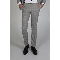 Men's Check Grey Suit Set Blazer Vest Trousers Formal Dress