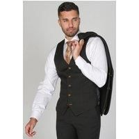 Men's Plain Black Suit Set Blazer Vest Trousers Formal Dress