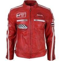 Men's Zipped Biker Leather Jacket | Infinity