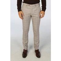 Paul Andrew Leo - Men's Beige Checked Trousers