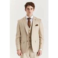 Men/'s Suit Beige 3 Piece Classic Stitch Lapel Wedding Summer Prom Dress - Beige 40