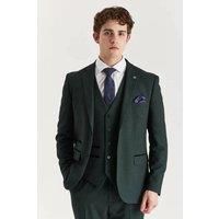 Men/'s Suit Green 3 Piece Prince of Wales Checked Tailored Fit Formal Dress - Green 44