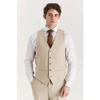 TruClothing Men/'s Waistcoat Beige Tailored Fit Summer Vest - Beige 44