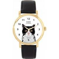 Toff London TLWS-32216 Ladies Black And White Cat Head Watch