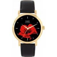 Toff London Ladies Red Poppy Flower Watch