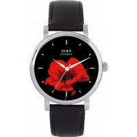 Toff London Ladies Red Poppy Flower Watch