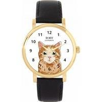 Toff London Ladies Ginger Tabby Cat Watch