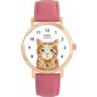 Toff London Ladies Ginger Tabby Cat Watch