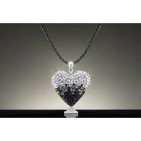 Black & Silver Crystal Heart Necklace