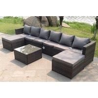 8-Seater Rattan Garden Furniture Set - Grey