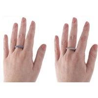 Eternity Wedding Crystal Ring Band - Silver