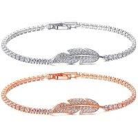 Luxurious Crystal Leaf Tennis Bracelet - 2 Colours! - Silver