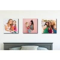 3 Personalised Square Photo Canvas Prints - 14 X 14