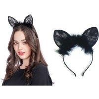 Sexy Halloween Lace Cat Headband - Black