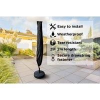 2M Waterproof Garden Parasol Cover - Black Or Grey!