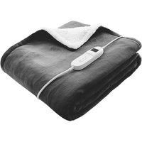 Soft Sherpa Lined Heated Electric Blanket - Grey