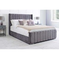 Grey Savoy Wingback Bed With Headboard And Mattress Option - 6 Sizes