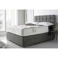Charcoal Linen Divan Bed Set With Orthopedic Foam And Spring Mattress - Grey
