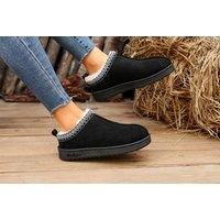 Ugg Inspired Cosy Flat Slippers In 7 Sizes And 2 Colours - Black