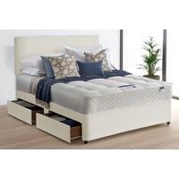 Cream Divan Bed & Mattress In 6 Sizes And 3 Fabric Options