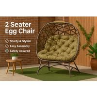 2 Seater Egg Chair - Brown