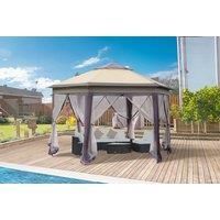 Outsunny Hexagon Patio Gazebo - Beige
