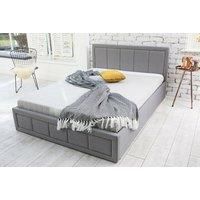Ottoman Storage Fabric Bed Frame - Grey, Plush Black Or Charcoal