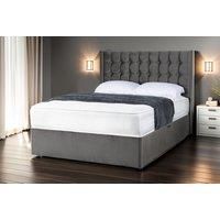 Omega Linen Dark Grey Divan Bed And Mattress Set In 12 Sizes